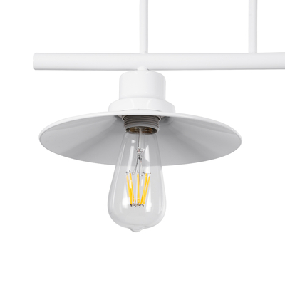 GloboStar® REGAL 01008 Vintage Φωτιστικό Οροφής Ράγα Δίφωτο 2 x E27 IP20 Λευκό Μέταλλο - Μ80 x Π26 x Υ82cm