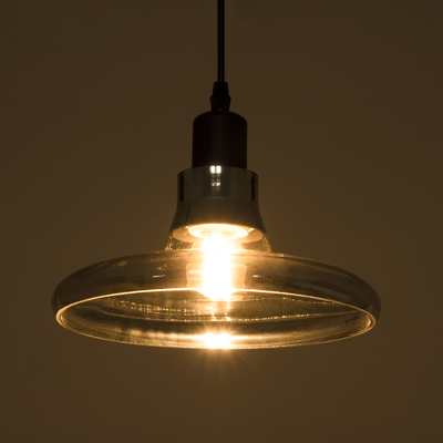 GloboStar® FEMINE 01011 Μοντέρνο Κρεμαστό Φωτιστικό Καμπάνα Σετ Πολύφωτο 4 x E27 IP20 Φιμέ Γυαλί με Μαύρο Μέταλλο - Μ70 x Π70 x Y24.5cm