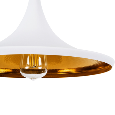 GloboStar® SHANGHAI 01026 Μοντέρνο Κρεμαστό Φωτιστικό Καμπάνα Σετ Τρίφωτο 3 x E27 IP20 Λευκό & Χρυσό Μέταλλο - Μ79.5 x Π79.5 x Υ38cm