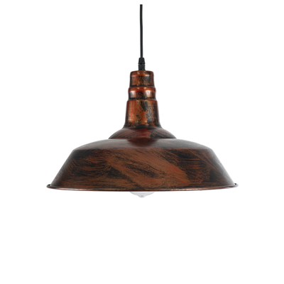 GloboStar® RAY 01046 Vintage Κρεμαστό Φωτιστικό Καμπάνα Μονόφωτο 1 x E27 IP20 Χάλκινο Μέταλλο - Μ36 x Π36 x Υ25cm
