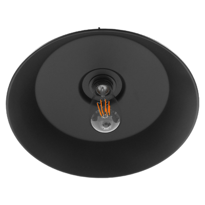 GloboStar® RAY 01049 Vintage Κρεμαστό Φωτιστικό Καμπάνα Μονόφωτο 1 x E27 IP20 Μαύρο Μέταλλο - Μ36 x Π36 x Υ25cm