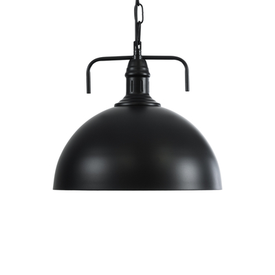 GloboStar® LARKIN 01175 Vintage Κρεμαστό Φωτιστικό Καμπάνα Μονόφωτο 1 x E27 IP20 Μαύρο Μέταλλο - Μ30 x Π30 x Y28cm