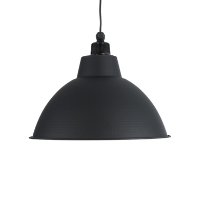 GloboStar® LOUVE 01176 Vintage Κρεμαστό Φωτιστικό Καμπάνα Μονόφωτο 1 x E27 IP20 Μαύρο & Ασημί Μέταλλο - Μ40 x Π40 x Y30cm