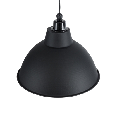 GloboStar® LOUVE 01176 Vintage Κρεμαστό Φωτιστικό Καμπάνα Μονόφωτο 1 x E27 IP20 Μαύρο & Ασημί Μέταλλο - Μ40 x Π40 x Y30cm