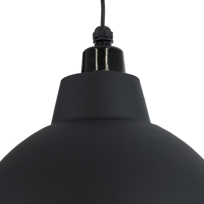 GloboStar® LOUVE 01176 Vintage Κρεμαστό Φωτιστικό Καμπάνα Μονόφωτο 1 x E27 IP20 Μαύρο & Ασημί Μέταλλο - Μ40 x Π40 x Y30cm