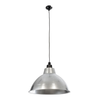 GloboStar® LOUVE 01178 Vintage Κρεμαστό Φωτιστικό Καμπάνα Μονόφωτο 1 x E27 IP20 Ασημί & Μαύρο Μέταλλο - Μ40 x Π40 x Y30cm