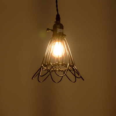 GloboStar® FLOWERON 01180 Vintage Κρεμαστό Φωτιστικό Πλέγμα Μονόφωτο 1 x E27 IP20 Χάλκινο & Μπρούτζινο Μέταλλο - Μ10 x Π10 x Y20cm