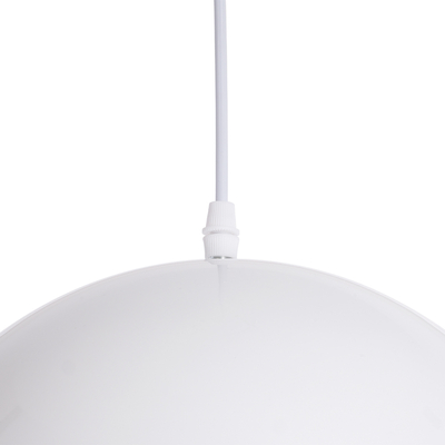 GloboStar® CHIME 01030 Μοντέρνο Κρεμαστό Φωτιστικό Καμπάνα Μονόφωτο 1 x E27 IP20 Λευκό Μέταλλο - Μ30 x Π30 x Υ16cm