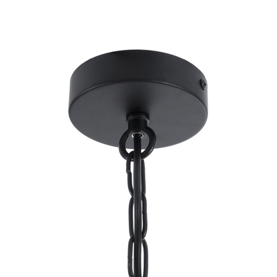 GloboStar® LIMA 01040 Vintage Κρεμαστό Φωτιστικό Ανάρτηση Μονόφωτο 1 x E27 IP20 Μαύρο Μέταλλο - Μ17 x Π14 x Υ26cm