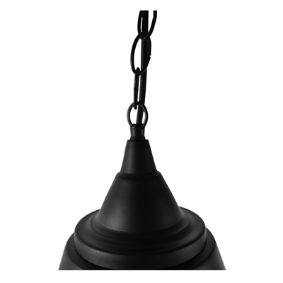 GloboStar® CLOCHER 01041 Vintage Κρεμαστό Φωτιστικό Καμπάνα Μονόφωτο 1 x E27 IP20 Μαύρο Μέταλλο - Μ29 x Π29 x Υ34cm