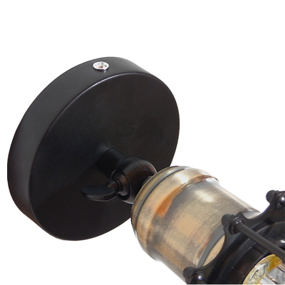 GloboStar® CATEL 01056 Vintage Επιτοίχιο Φωτιστικό Απλίκα Μονόφωτο 1 x E27 IP20 Μαύρο & Μπρούτζινο Μέταλλο - Μ12 x Π15 x Υ32cm