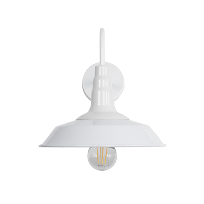 GloboStar® SORD 01066 Vintage Επιτοίχιο Φωτιστικό Απλίκα Μονόφωτο 1 x E27 IP20 Λευκό Μέταλλο - Μ26 x Π37 x Υ24cm
