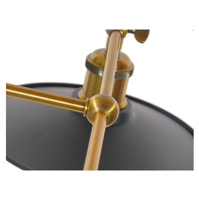 GloboStar® MINIMALL 01069 Vintage Επιτοίχιο Φωτιστικό Απλίκα Δίφωτο 2 x E27 IP20 Μαύρο & Χρυσό Μέταλλο - Μ30 x Π60 x Υ18cm