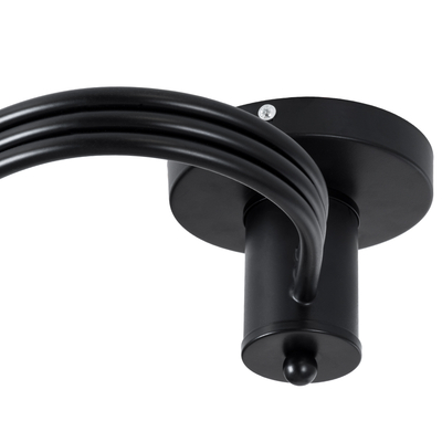 GloboStar® SELINA 01089 Μοντέρνο Φωτιστικό Οροφής Μπάλα Τρίφωτο 3 x E27 IP20 Μαύρο Μέταλλο με Λευκό Γυαλί - Μ60 x Π60 x Υ45cm