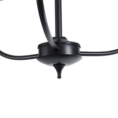 GloboStar® LIMI 01091 Vintage Κρεμαστό Φωτιστικό Καπέλο Τρίφωτο 3 x E14 IP20 Μαύρο & Χρυσό Μέταλλο με Μαύρο Ύφασμα - Μ55 x Π55 x Υ55cm