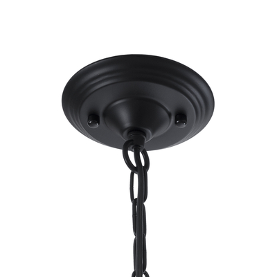 GloboStar® LIMI 01092 Vintage Κρεμαστό Φωτιστικό Καπέλο Πολύφωτο 6 x E14 IP20 Μαύρο & Χρυσό Μέταλλο με Μαύρο Ύφασμα - Μ70 x Π70 x Υ60cm