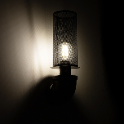 GloboStar® RAZA 01105 Vintage Επιτοίχιο Φωτιστικό Απλίκα Μονόφωτο 1 x E27 IP20 Χάλκινο Μέταλλο - Μ13 x Π12 x Υ38cm