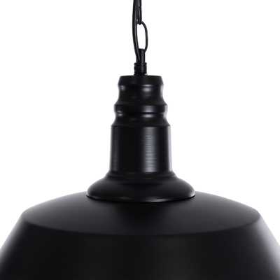 GloboStar® CRANE 01109 Vintage Κρεμαστό Φωτιστικό Καμπάνα Μονόφωτο 1 x E27 IP20 Μαύρο Μέταλλο με Μπεζ Σχοινί - Μ36 x Π36 x Υ30cm