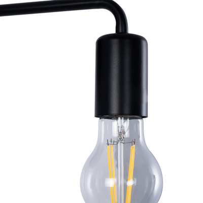 GloboStar® MISSAM 01119 Vintage Επιτοίχιο Φωτιστικό Απλίκα Μονόφωτο 1 x E27 IP20 Μαύρο Μέταλλο - Μ14 x Π20 x Υ10cm