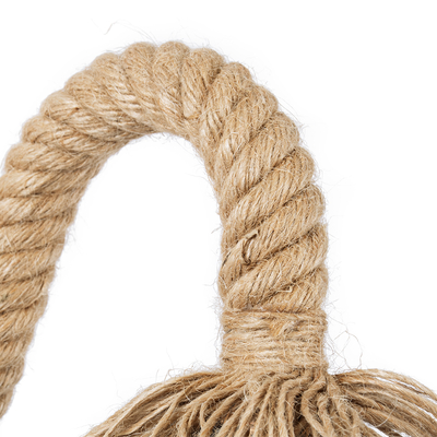 GloboStar® FLEDI 01134 Vintage Επιτοίχιο Φωτιστικό Απλίκα Μονόφωτο 1 x E27 IP20 Χάλκινο Μέταλλο με Μπεζ Σχοινί - Μ10 x Π25 x Υ15cm