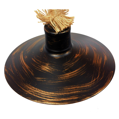 GloboStar® CARVIA 01136 Vintage Επιτοίχιο Φωτιστικό Απλίκα Μονόφωτο 1 x E27 IP20 Χάλκινο Μέταλλο με Μπεζ Σχοινί - Μ50 x Π27 x Υ25cm