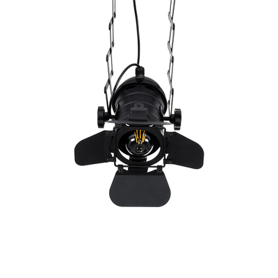 GloboStar® BROADWAY 01140 Vintage Φωτιστικό Οροφής Πλέγμα Μονόφωτο 1 x E27 IP20 Μαύρο Μέταλλο - Μ28 x Π25 x Υ100cm
