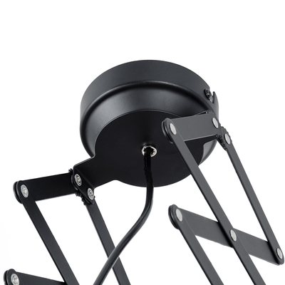 GloboStar® BROADWAY 01140 Vintage Φωτιστικό Οροφής Πλέγμα Μονόφωτο 1 x E27 IP20 Μαύρο Μέταλλο - Μ28 x Π25 x Υ100cm