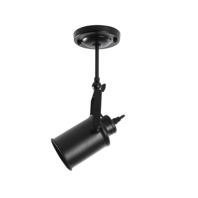 GloboStar® HOLLYWOOD 01153 Vintage Φωτιστικό Οροφής Ράγα Μονόφωτο 1 x E27 IP20 Μαύρο Μέταλλο - Μ8.5 x Π8.5 x Υ35cm