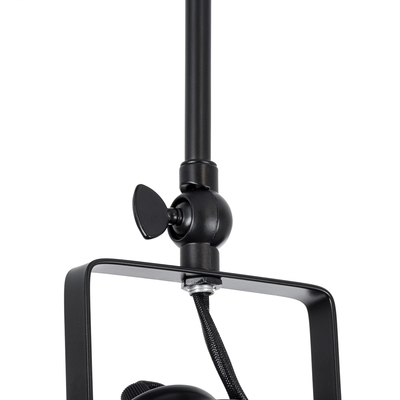 GloboStar® HOLLYWOOD 01154 Vintage Φωτιστικό Οροφής Ράγα Δίφωτο 2 x E27 IP20 Μαύρο Μέταλλο - Μ45 x Π15 x Υ40cm