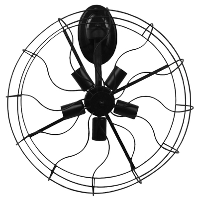 GloboStar® FAN 01163 Vintage Επιτοίχιο Φωτιστικό Απλίκα Πολύφωτο 5 x E27 IP20 Μαύρο Μέταλλο - Μ22 x Π46 x Υ46cm