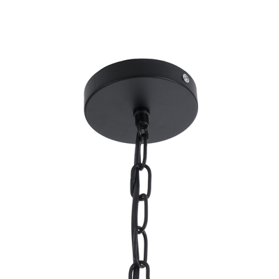 GloboStar® HELIX 01164 Vintage Κρεμαστό Φωτιστικό Πλέγμα Πολύφωτο 5 x E27 IP20 Μαύρο Μέταλλο - Μ48 x Π48 x Υ12cm