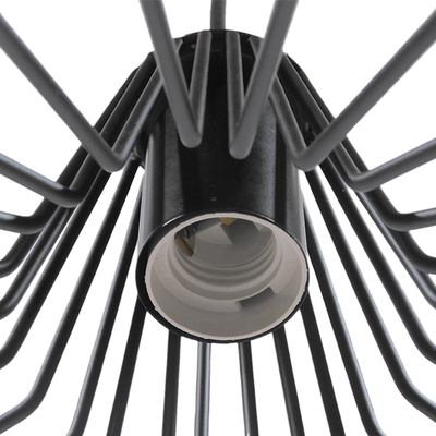 GloboStar® TERE 01165 Vintage Κρεμαστό Φωτιστικό Καμπάνα Μονόφωτο 1 x E27 IP20 Μαύρο Μέταλλο - Μ30 x Π30 x Υ25cm