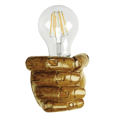 GloboStar® FIST 01138 Μοντέρνο Επιτοίχιο Φωτιστικό Απλίκα Μονόφωτο 1 x E27 IP20 Καφέ Γύψο - Μ15 x Π10 x Υ10cm