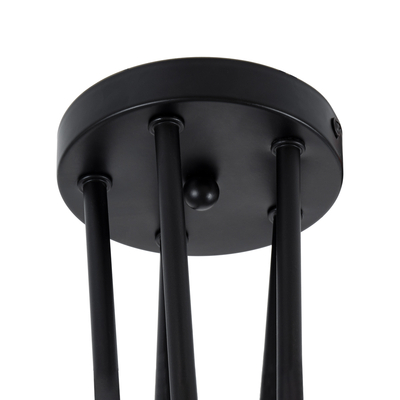 GloboStar® PAULELI 01127 Μοντέρνο Φωτιστικό Οροφής Πλέγμα Πολύφωτο 5 x E27 IP20 Μαύρο Μέταλλο - Μ76 x Π76 x Υ45cm