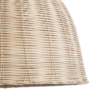 GloboStar® BAHAMAS 01203 Boho Κρεμαστό Φωτιστικό Καμπάνα Μονόφωτο 1 x E27 IP20 Μπεζ Ξύλο - Μ45 x Π45 x Υ47cm