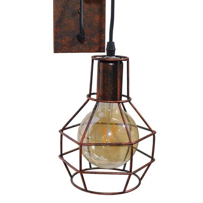 GloboStar® RYDON 01216 Vintage Επιτοίχιο Φωτιστικό Απλίκα Μονόφωτο 1 x E27 IP20 Χάλκινο Μέταλλο - Μ15 x Π24 x Υ70cm