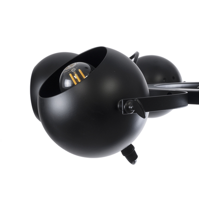 GloboStar® LINNYA 01219 Μοντέρνο Κρεμαστό Φωτιστικό Ανάρτηση Πολύφωτο 8 x E27 IP20 Μαύρο Μέταλλο - Μ78 x Π78 x Υ10cm