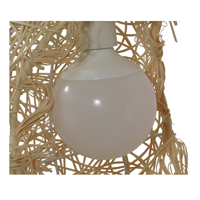 GloboStar® CRESCENT 01222 Vintage Κρεμαστό Φωτιστικό Φιγούρα Μονόφωτο 1 x E27 IP20 Μπεζ Σχοινί - Μ30 x Π20 x Υ35cm