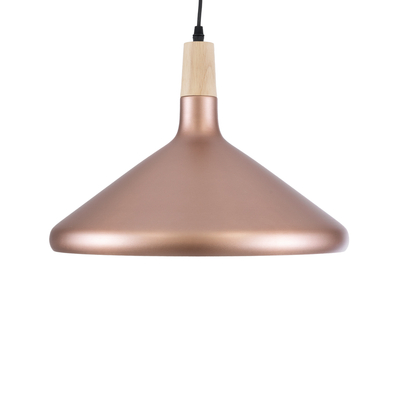 GloboStar® FERCLA 01223 Μοντέρνο Κρεμαστό Φωτιστικό Καμπάνα Μονόφωτο 1 x E27 IP20 Χάλκινο & Λευκό Μέταλλο - Μ40 x Π40 x Υ30cm