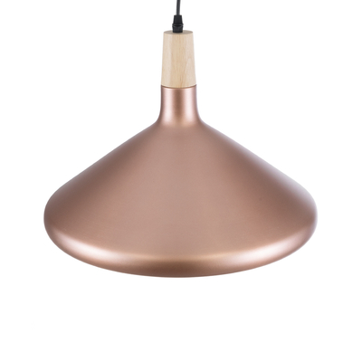 GloboStar® FERCLA 01223 Μοντέρνο Κρεμαστό Φωτιστικό Καμπάνα Μονόφωτο 1 x E27 IP20 Χάλκινο & Λευκό Μέταλλο - Μ40 x Π40 x Υ30cm