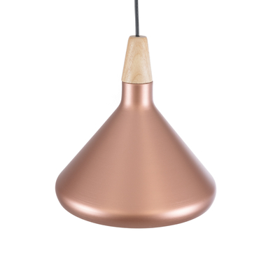 GloboStar® FERCLA 01224 Μοντέρνο Κρεμαστό Φωτιστικό Καμπάνα Μονόφωτο 1 x E27 IP20 Χάλκινο & Λευκό Μέταλλο - Μ27 x Π27 x Υ25cm