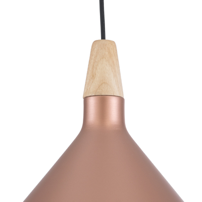 GloboStar® FERCLA 01224 Μοντέρνο Κρεμαστό Φωτιστικό Καμπάνα Μονόφωτο 1 x E27 IP20 Χάλκινο & Λευκό Μέταλλο - Μ27 x Π27 x Υ25cm