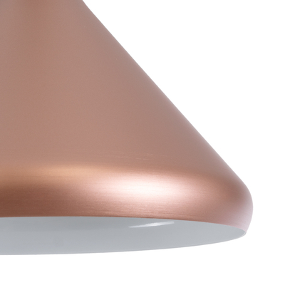 GloboStar® FERCLA 01224 Μοντέρνο Κρεμαστό Φωτιστικό Καμπάνα Μονόφωτο 1 x E27 IP20 Χάλκινο & Λευκό Μέταλλο - Μ27 x Π27 x Υ25cm