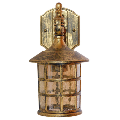 GloboStar® PHAROS 01228 Vintage Επιτοίχιο Φωτιστικό Απλίκα Μονόφωτο 1 x E27 IP20 Mπρούτζινο Μέταλλο - Μ17 x Π19 x Υ29cm