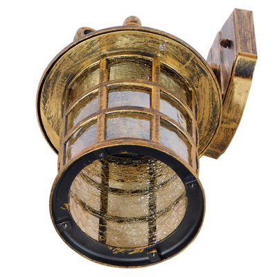 GloboStar® PHAROS 01228 Vintage Επιτοίχιο Φωτιστικό Απλίκα Μονόφωτο 1 x E27 IP20 Mπρούτζινο Μέταλλο - Μ17 x Π19 x Υ29cm