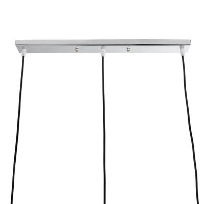 GloboStar® RAINELDA 01247 Μοντέρνο Κρεμαστό Φωτιστικό Πλέγμα Τρίφωτο 3 x E27 IP20 Μαύρο Μέταλλο με Λευκό Γυαλί - Μ60 x Π15 x Υ19cm