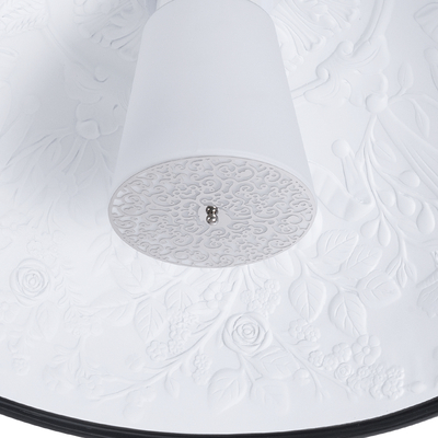 GloboStar® SERENIA 01270 Μοντέρνο Κρεμαστό Φωτιστικό Καμπάνα Μονόφωτο 1 x E27 IP20 Μαύρο Μέταλλο με Λευκό Γύψο - Μ60 x Π60 x Υ30cm