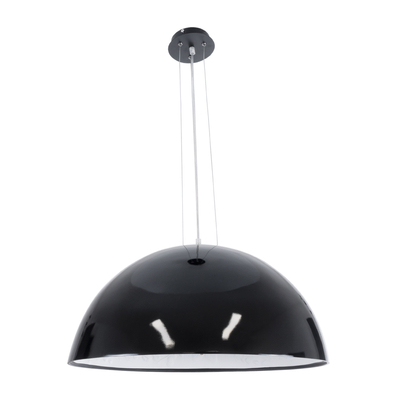 GloboStar® SERENIA 01270 Μοντέρνο Κρεμαστό Φωτιστικό Καμπάνα Μονόφωτο 1 x E27 IP20 Μαύρο Μέταλλο με Λευκό Γύψο - Μ60 x Π60 x Υ30cm