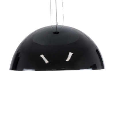 GloboStar® SERENIA 01270 Μοντέρνο Κρεμαστό Φωτιστικό Καμπάνα Μονόφωτο 1 x E27 IP20 Μαύρο Μέταλλο με Λευκό Γύψο - Μ60 x Π60 x Υ30cm