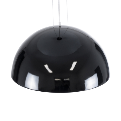 GloboStar® SERENIA 01270 Μοντέρνο Κρεμαστό Φωτιστικό Καμπάνα Μονόφωτο 1 x E27 IP20 Μαύρο Μέταλλο με Λευκό Γύψο - Μ60 x Π60 x Υ30cm